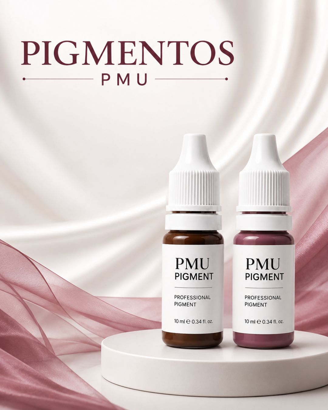 Pigmentos PMU profesionales para micropigmentación de labios, cejas y ojos.