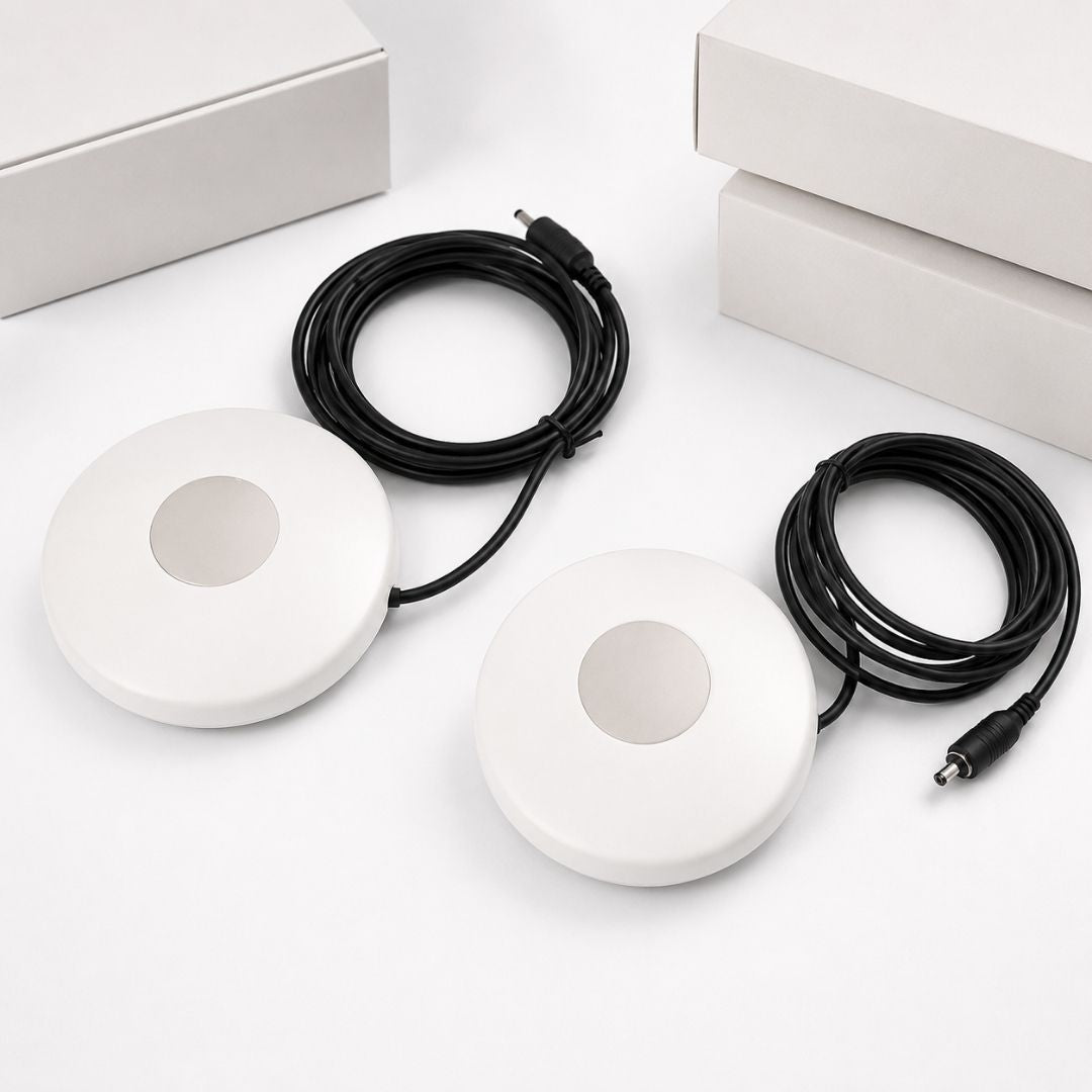 Pedales 360° blancos con cable para control de equipos PMU