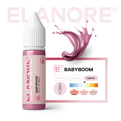 Elanore 06 Babyboom pigmento PMU labios híbrido temperatura neutral subtono rosa nude suave y opacidad construible ficha de detalles