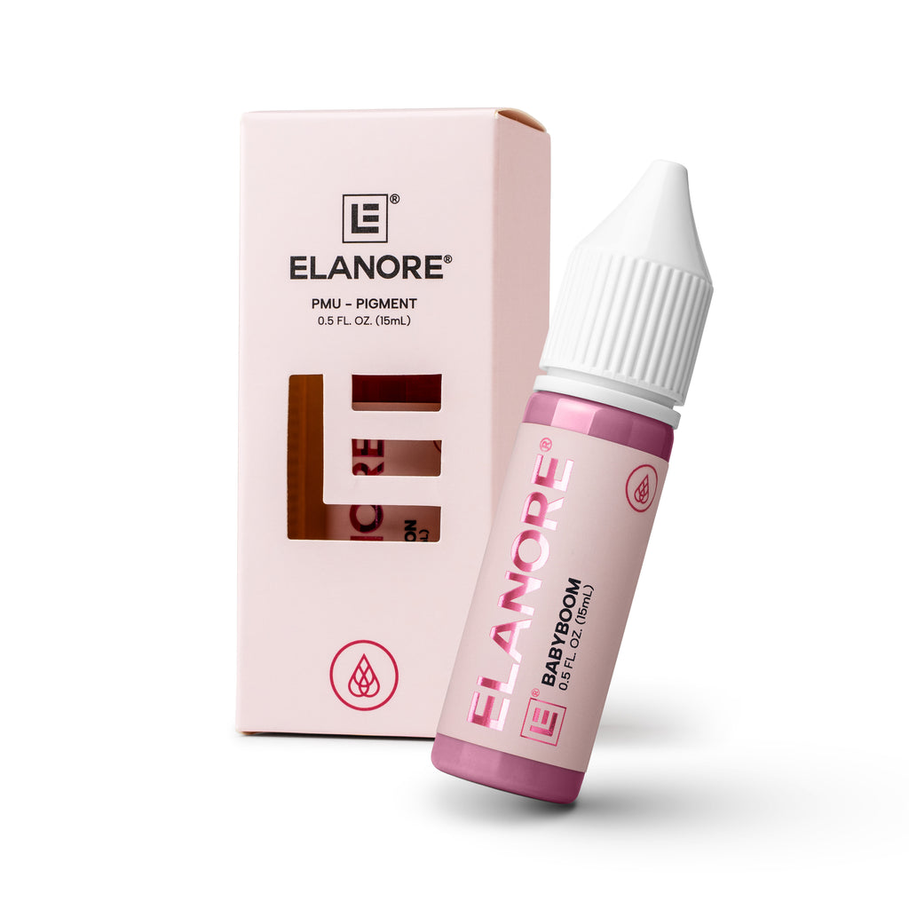 Elanore 06 Babyboom pigmento PMU para labios 15 ml rosa nude suave con caja y frasco original presentación profesional