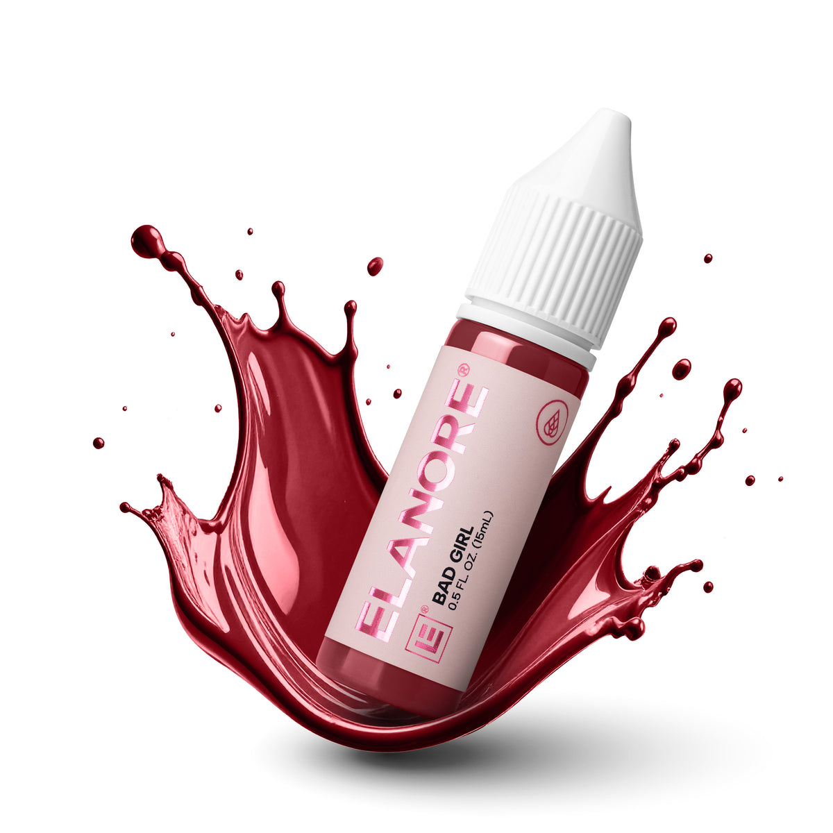 Pigmento PMU labios Elanore Bad Girl 15 ml rojo borgoña intenso subtono frío frasco profesional con splash dinámico