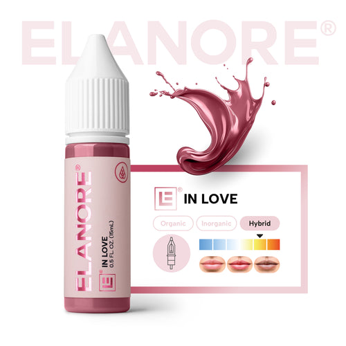 ELANORE In Love pigmento PMU labios híbrido 15 ml escala de temperatura neutro-cálida y ficha técnica de color