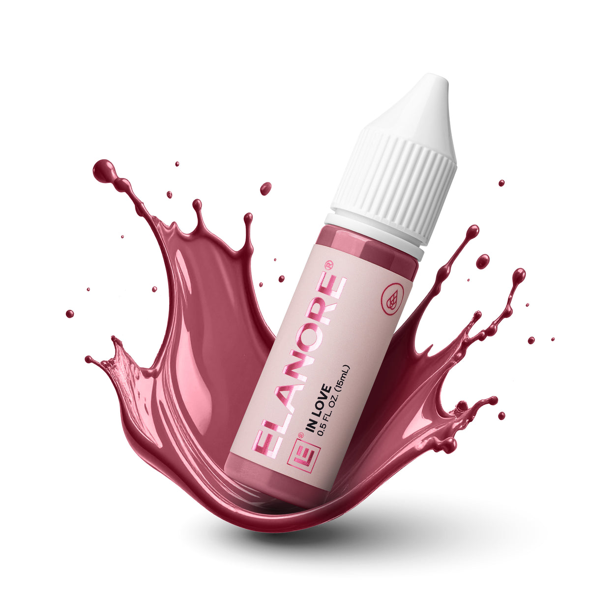 Textura pigmento PMU ELANORE In Love nude melocotón neutro-cálido frasco 15 ml con efecto splash y acabado suave