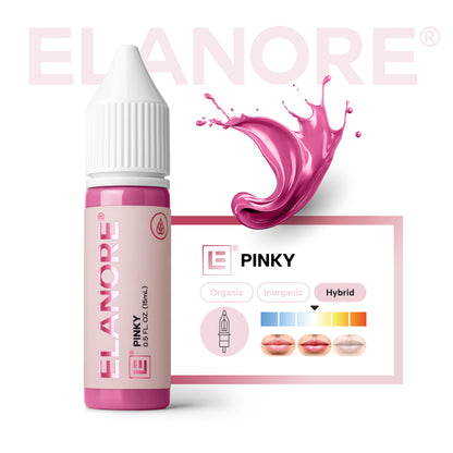 Pigmento PMU Elanore Pinky fórmula híbrida escala de temperatura neutro-fría rosa vibrante profesional 15 ml