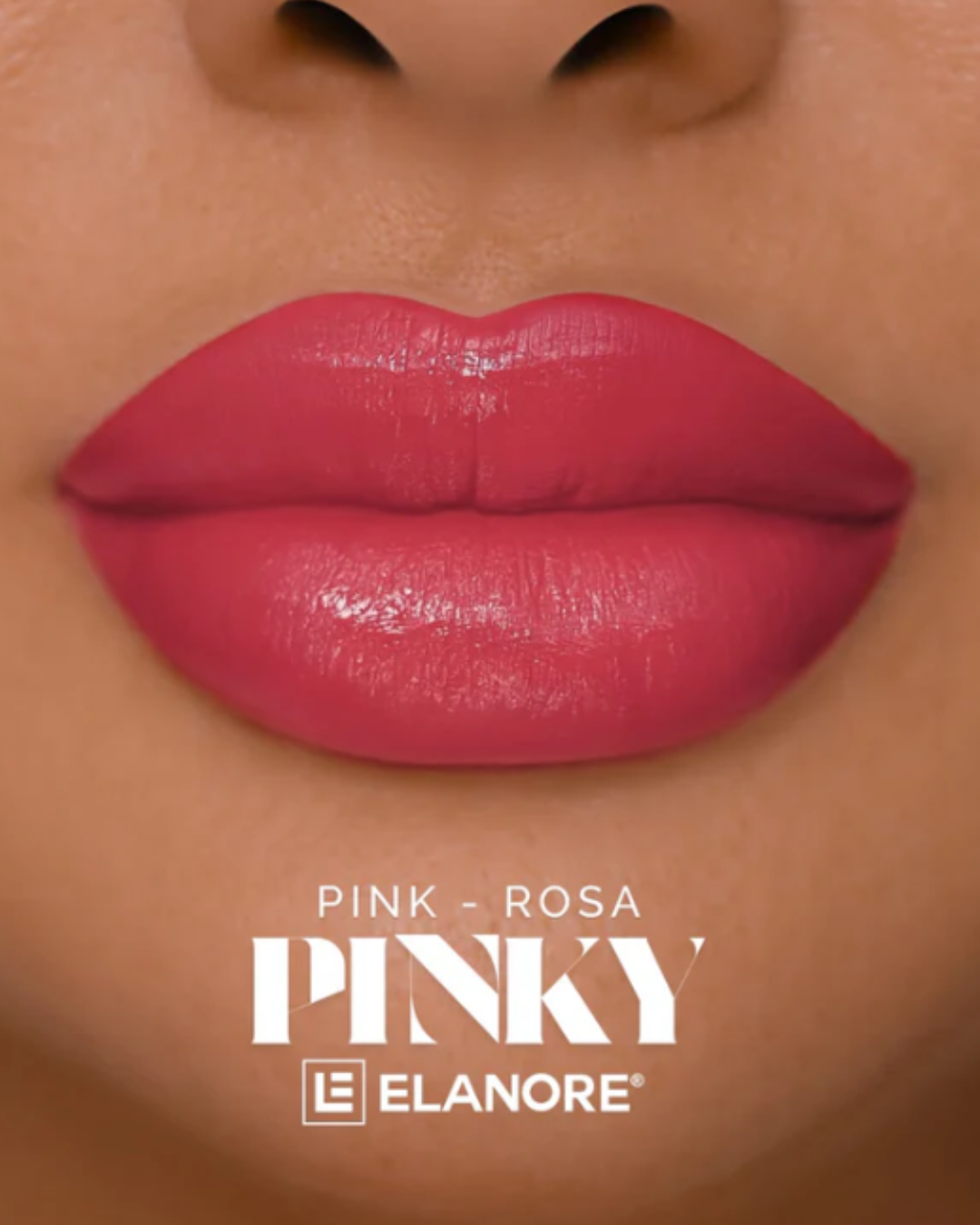Resultado en labios pigmento PMU Elanore Pinky rosa vibrante efecto bright pink lip blush moderno acabado uniforme y juvenil