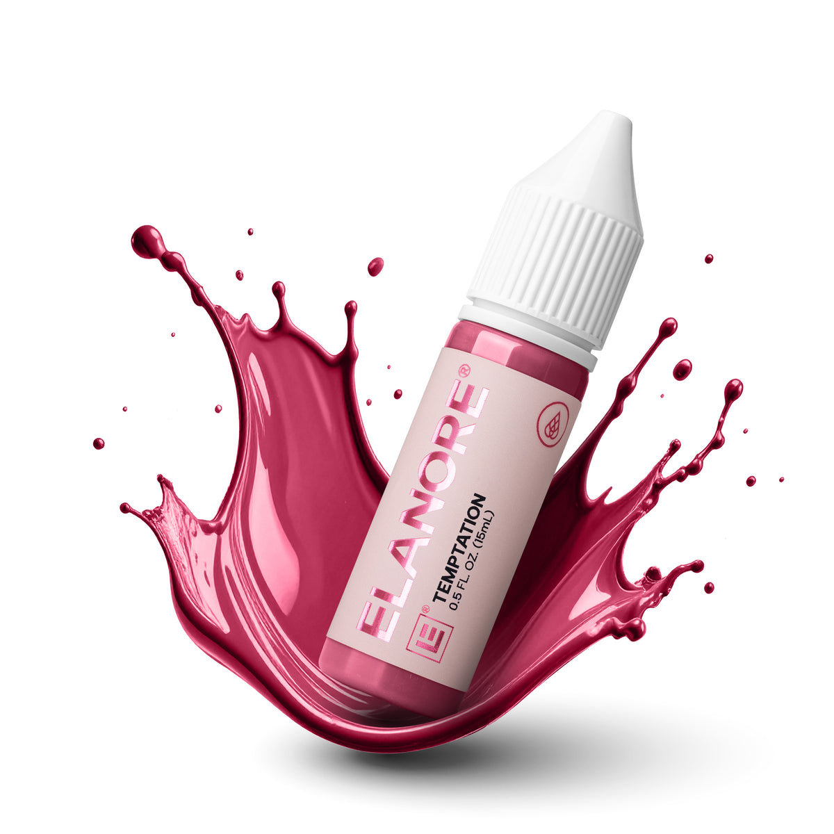 Textura pigmento PMU labios Elanore Temptation rojo floral híbrido efecto splash alta intensidad y cobertura uniforme