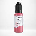 Pigmento PMU para labios Etalon Mix N.º 6 Dusty Rose rosa pastel empolvado en frasco profesional sobre fondo blanco