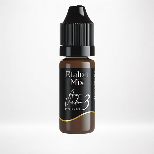 Frasco Etalon Mix Amber 3 pigmento PMU marrón cálido de saturación media para eyeliner difuminado y micropigmentación de ojos