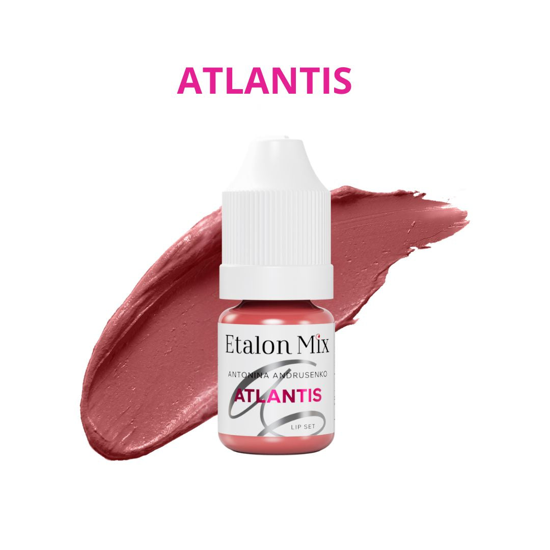 Pigmento mineral Etalon Mix Atlantis 5 ml para labios, rosa beige neutro utilizado para aportar luminosidad, suavizar mezclas y conseguir acabados satinados.