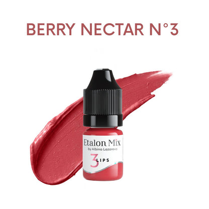 Pigmento PMU para labios Etalon Mix Berry Nectar Nº3 de 5 ml, rosa berry frío de saturación media y acabado acuarelado