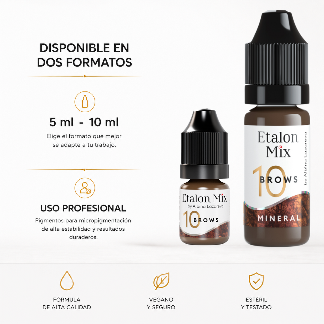 Etalon Mix Brows 10 Arabica pigmento mineral PMU para cejas disponible en formato 5 ml y 10 ml para uso profesional