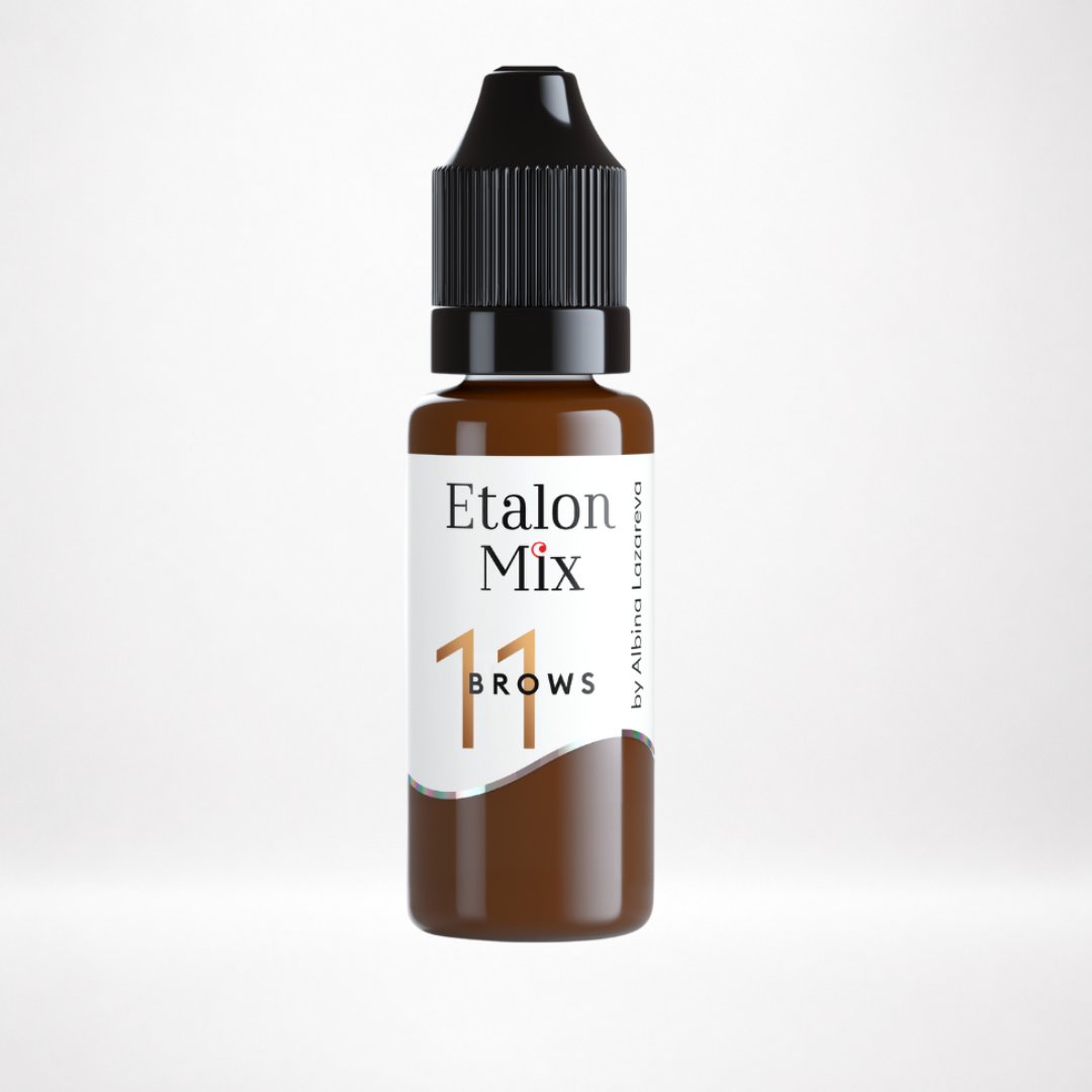 Frasco Etalon Mix Brows 11 pigmento híbrido profesional para cejas castañas base rojo marrón ideal Fitzpatrick 1 y 2