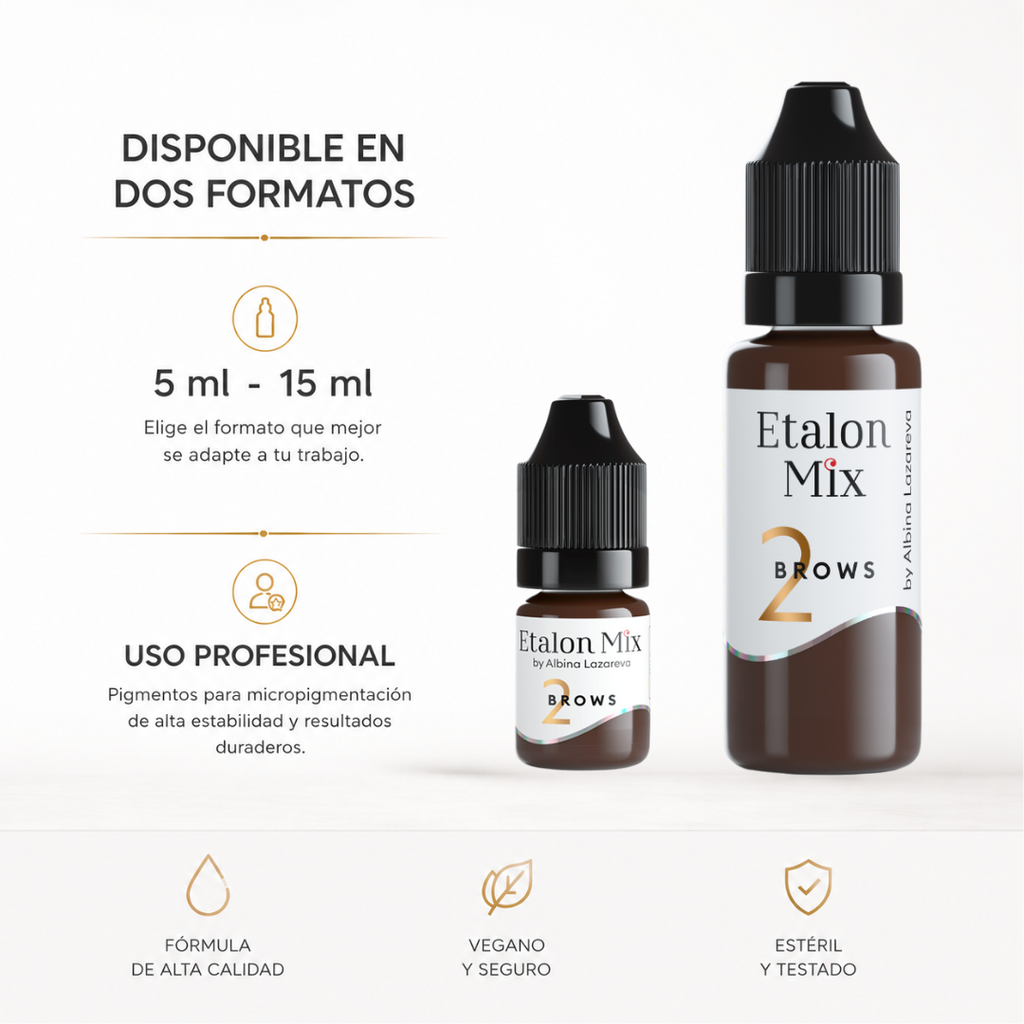 Etalon Mix Brows 2 Orange disponible en 5 ml y 15 ml pigmento profesional para cejas de uso exclusivo PMU
