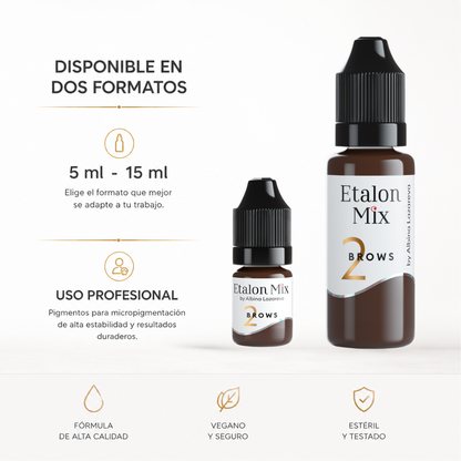 Etalon Mix Brows 2 Orange disponible en 5 ml y 15 ml pigmento profesional para cejas de uso exclusivo PMU