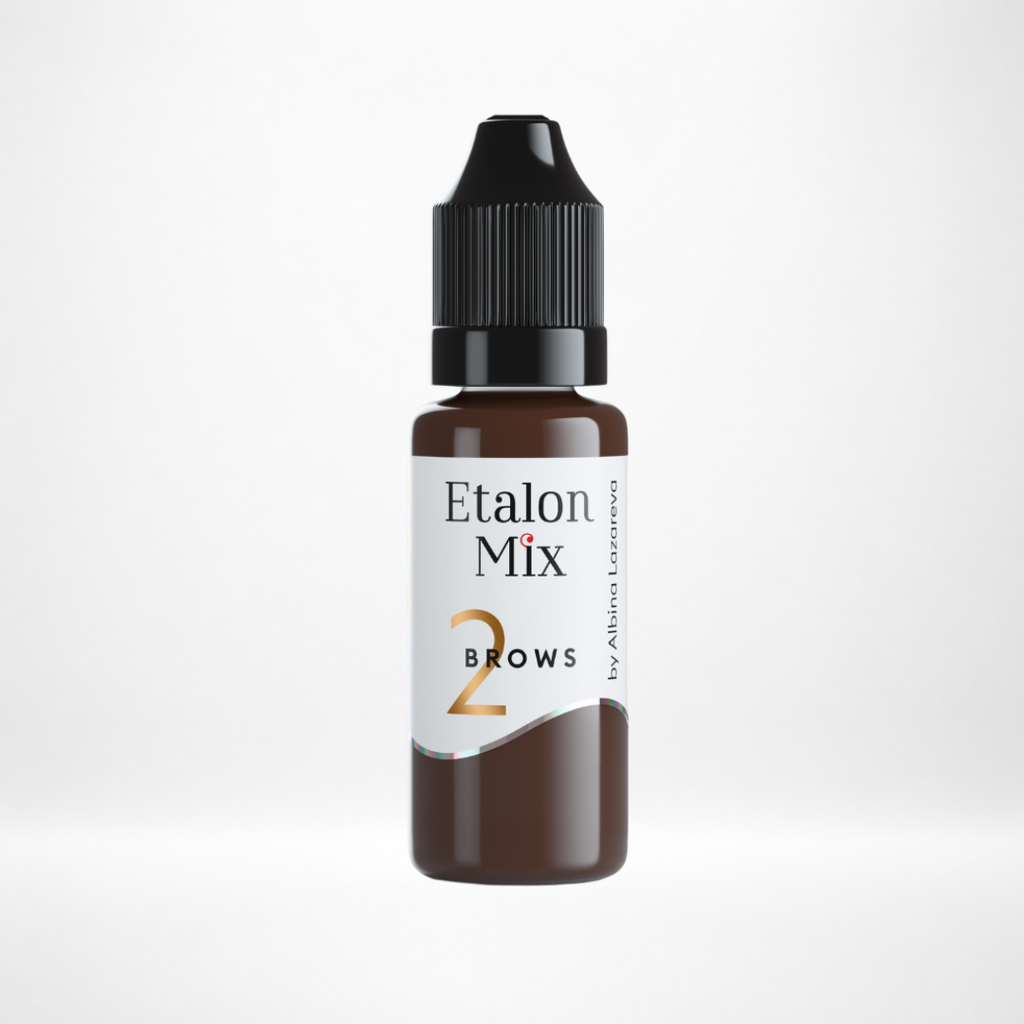 Frasco profesional Etalon Mix Brows 2 Orange pigmento PMU híbrido para cejas cálidas y corrección de cejas ligeramente grises