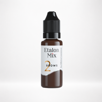 Frasco profesional Etalon Mix Brows 2 Orange pigmento PMU híbrido para cejas cálidas y corrección de cejas ligeramente grises