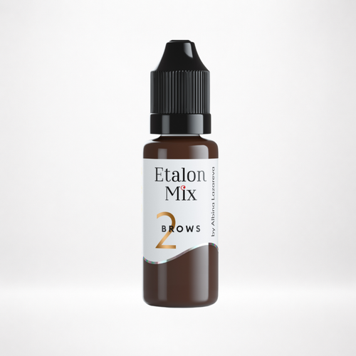Frasco profesional Etalon Mix Brows 2 Orange pigmento PMU híbrido para cejas cálidas y corrección de cejas ligeramente grises