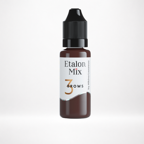 Frasco Etalon Mix Brows 3 Cognac pigmento híbrido profesional para cejas castañas cálidas y corrección de subtonos verdosos
