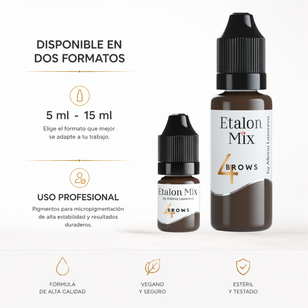 Etalon Mix Brows 4 Light Brown pigmento PMU para cejas disponible en formato 5 ml y 15 ml para uso profesional en micropigmentación