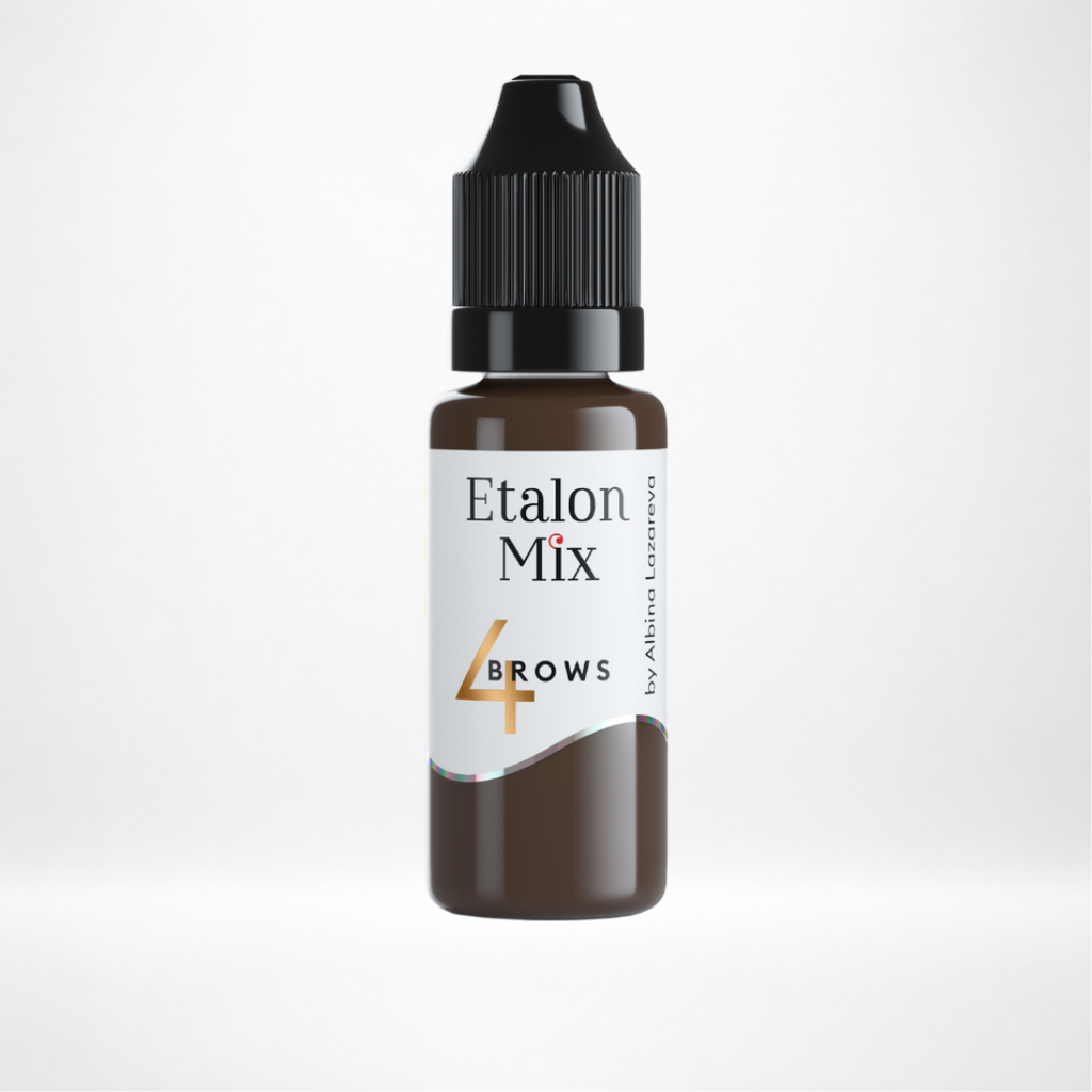 Frasco Etalon Mix Brows 4 Light Brown pigmento híbrido profesional para cejas marrón claro frío ideal rubias y cabellos grises