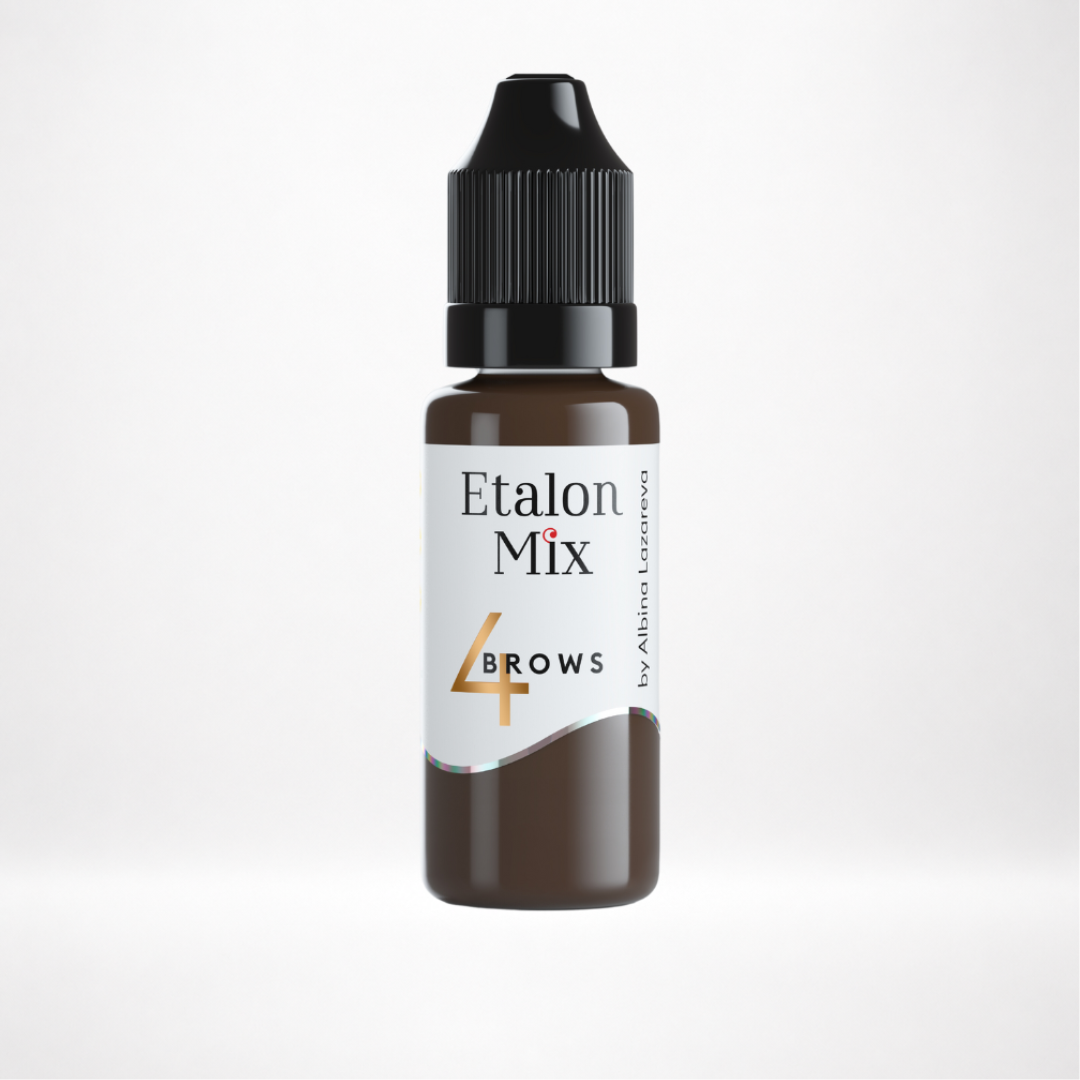 Frasco Etalon Mix Brows 4 Light Brown pigmento híbrido profesional para cejas marrón claro frío ideal rubias y cabellos grises