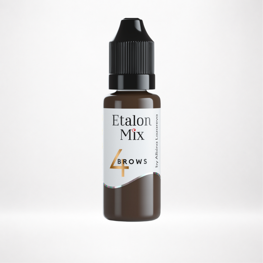 Frasco Etalon Mix Brows 4 Light Brown pigmento híbrido profesional para cejas marrón claro frío ideal rubias y cabellos grises