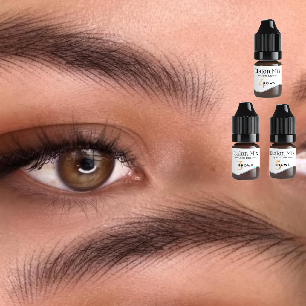 Pigmento PMU Etalon Mix Brows 4 Light Brown para cejas rubias cabellos grises piel madura y resultado marrón claro natural