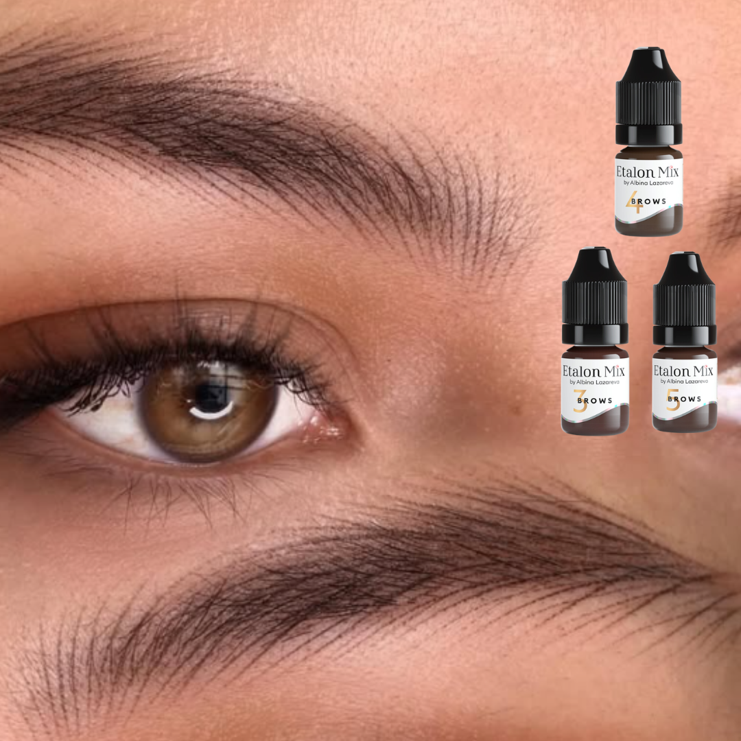 Pigmento PMU Etalon Mix Brows 4 Light Brown para cejas rubias cabellos grises piel madura y resultado marrón claro natural