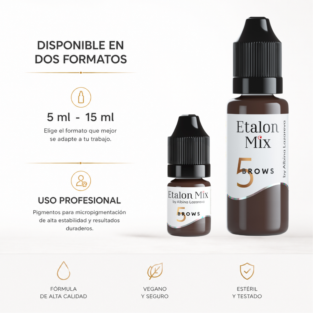 Etalon Mix Brows 5 Dark Chocolate pigmento PMU para cejas disponible en formato 5 ml y 15 ml para uso profesional