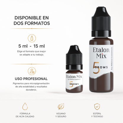 Etalon Mix Brows 5 Dark Chocolate pigmento PMU para cejas disponible en formato 5 ml y 15 ml para uso profesional