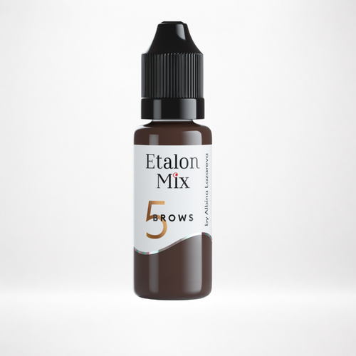 Frasco Etalon Mix Brows 5 Dark Chocolate pigmento híbrido profesional marrón oscuro frío para cejas y corrección de tonos anaranjados