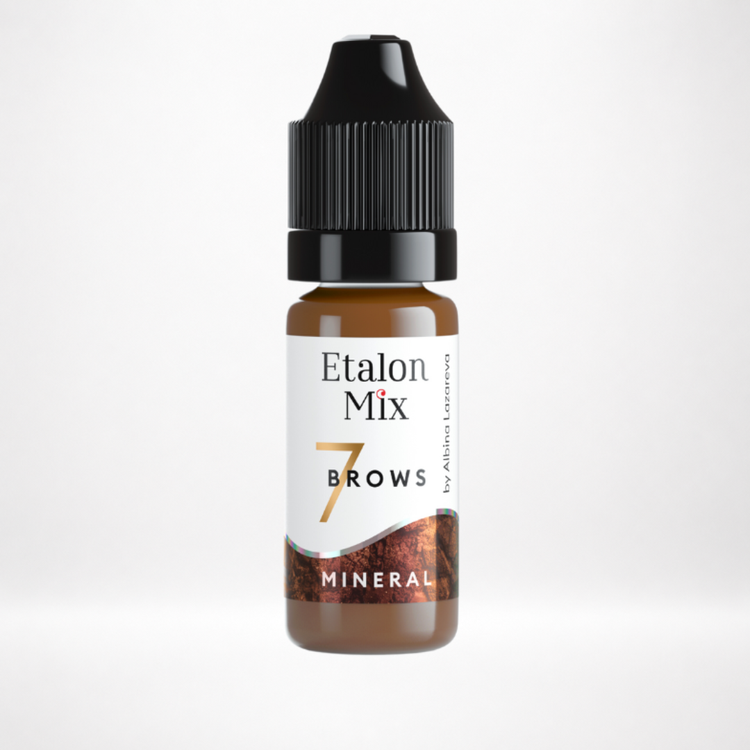Frasco Etalon Mix Brows 7 Pecan pigmento mineral profesional para cejas rubias cabellos grises y fototipos Fitzpatrick 1 y 2