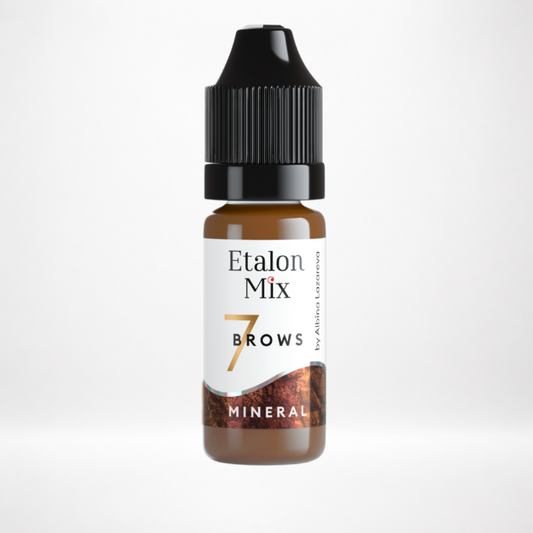 Frasco Etalon Mix Brows 7 Pecan pigmento mineral profesional para cejas rubias cabellos grises y fototipos Fitzpatrick 1 y 2