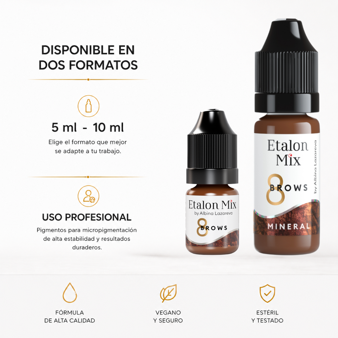 Etalon Mix Brows 8 Tiziano pigmento mineral PMU para cejas disponible en formato 5 ml y 10 ml para uso profesional