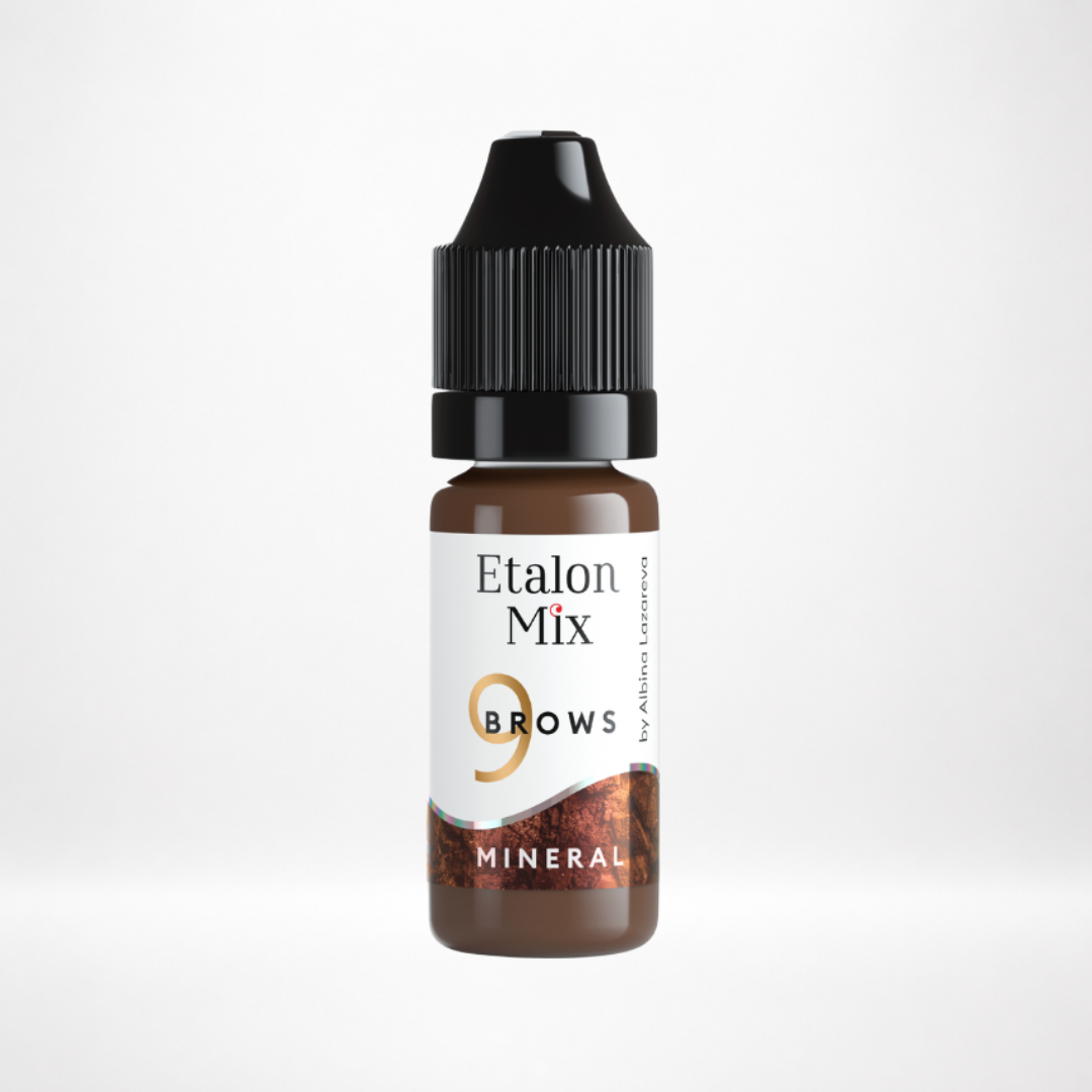 Frasco Etalon Mix Brows 9 Sepia pigmento mineral profesional para cejas castaño oscuro y piel olivácea Fitzpatrick 3 y 4