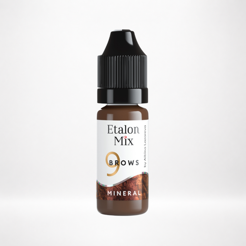 Frasco Etalon Mix Brows 9 Sepia pigmento mineral profesional para cejas castaño oscuro y piel olivácea Fitzpatrick 3 y 4