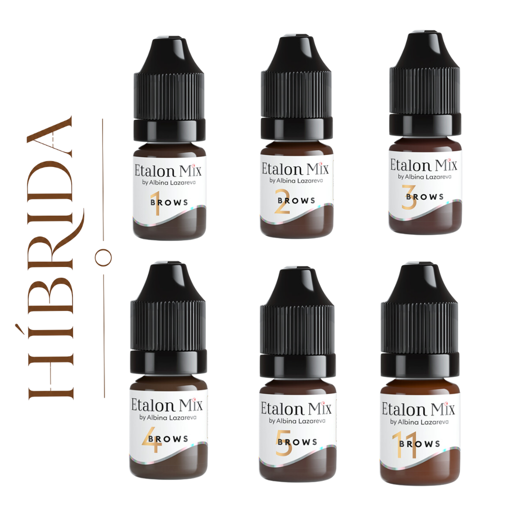 Carta de colores Etalon Mix Brows con pigmentos híbridos profesionales para micropigmentación de cejas