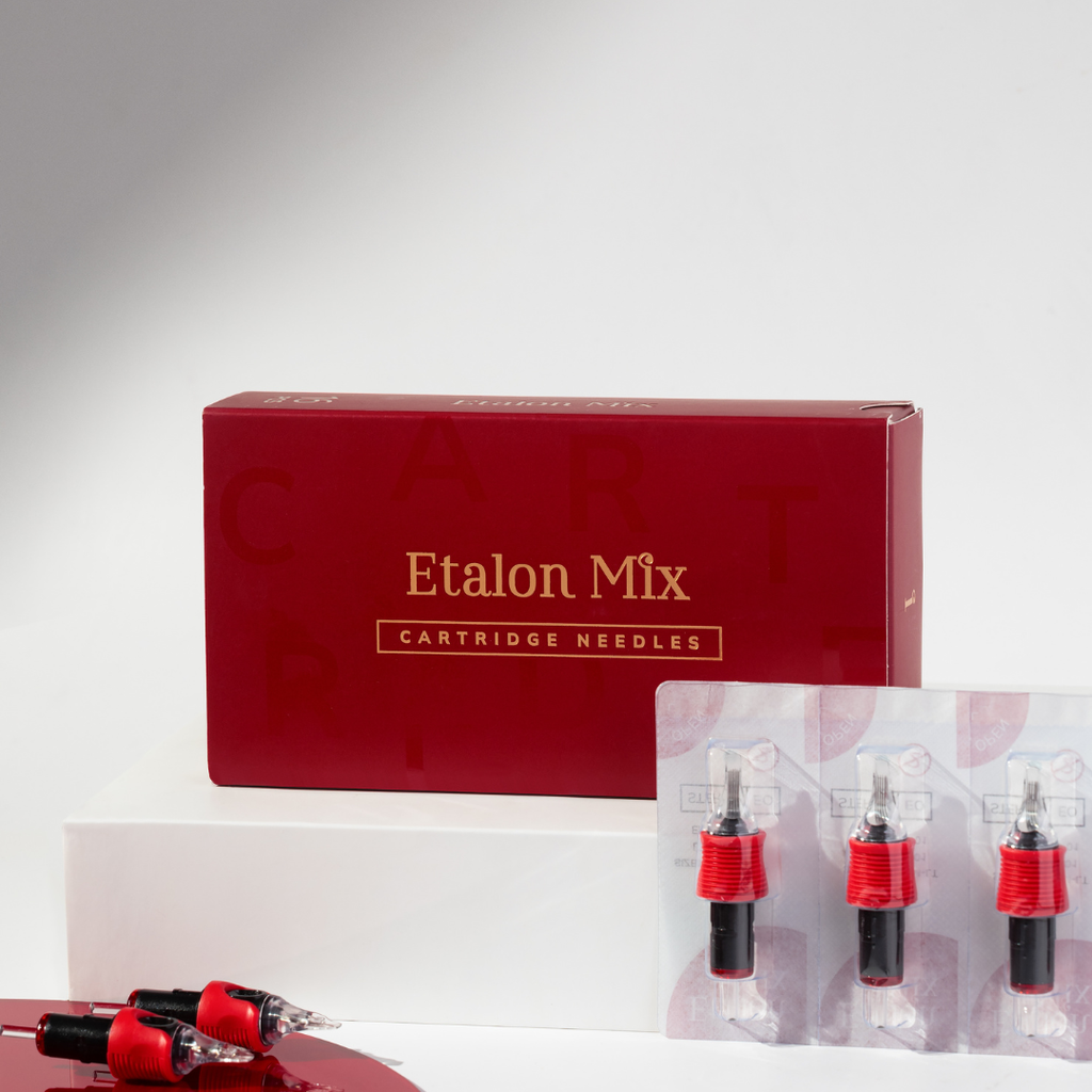 Caja original Etalon Mix Cartridge Needles con cartuchos PMU Round Liner y envases individuales esterilizados