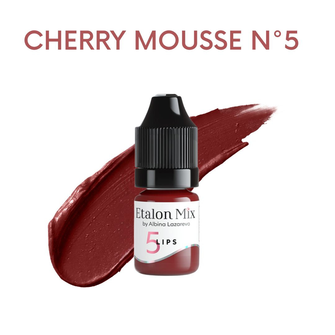 Pigmento PMU para labios Etalon Mix Cherry Mousse Nº5 de 5 ml, tono cereza profundo para aportar intensidad y crear mezclas profesionales