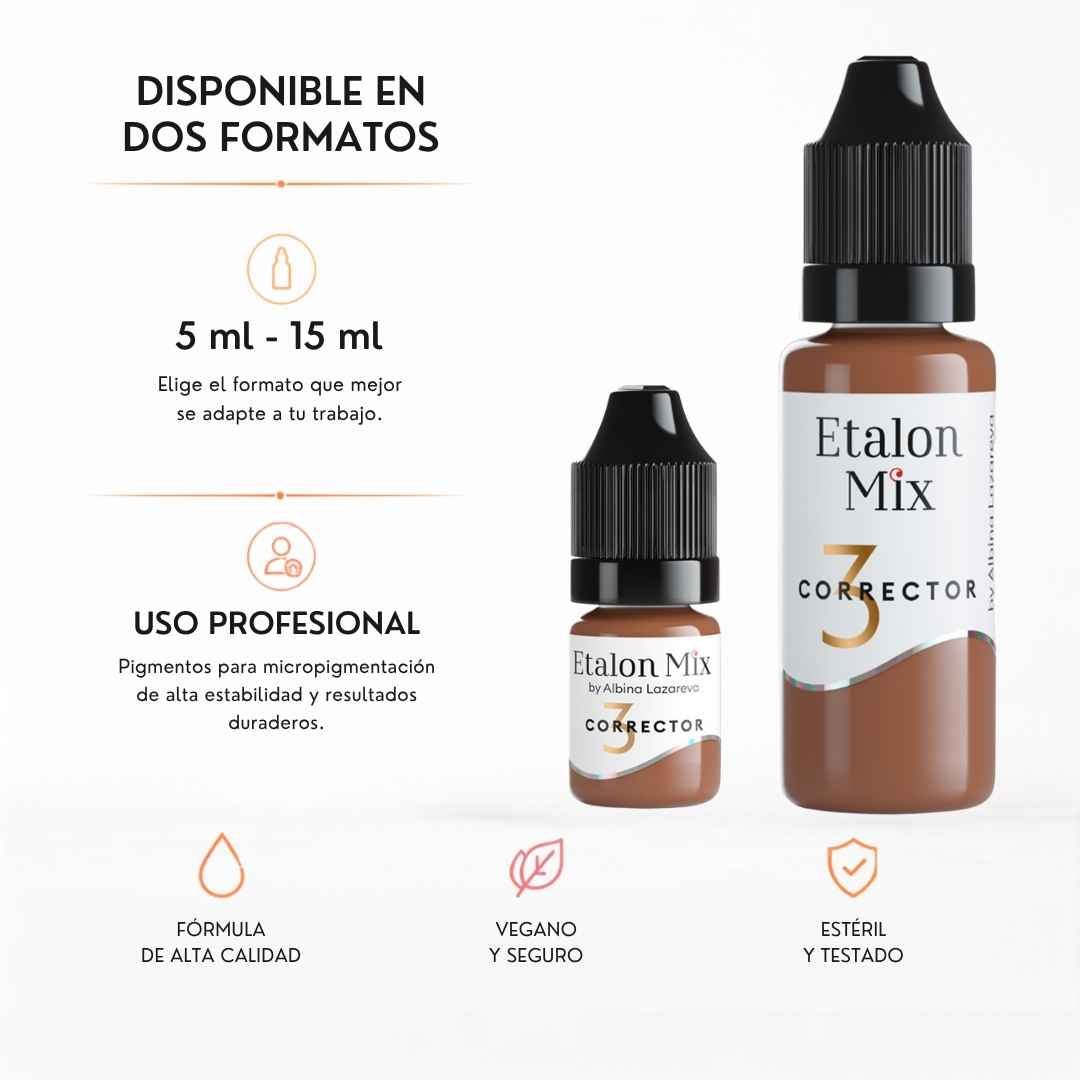 Etalon Mix Corrector Terracotta 3 marrón rojizo cálido para prácticas de neutralización disponible en formatos de 5 ml y 15 ml
