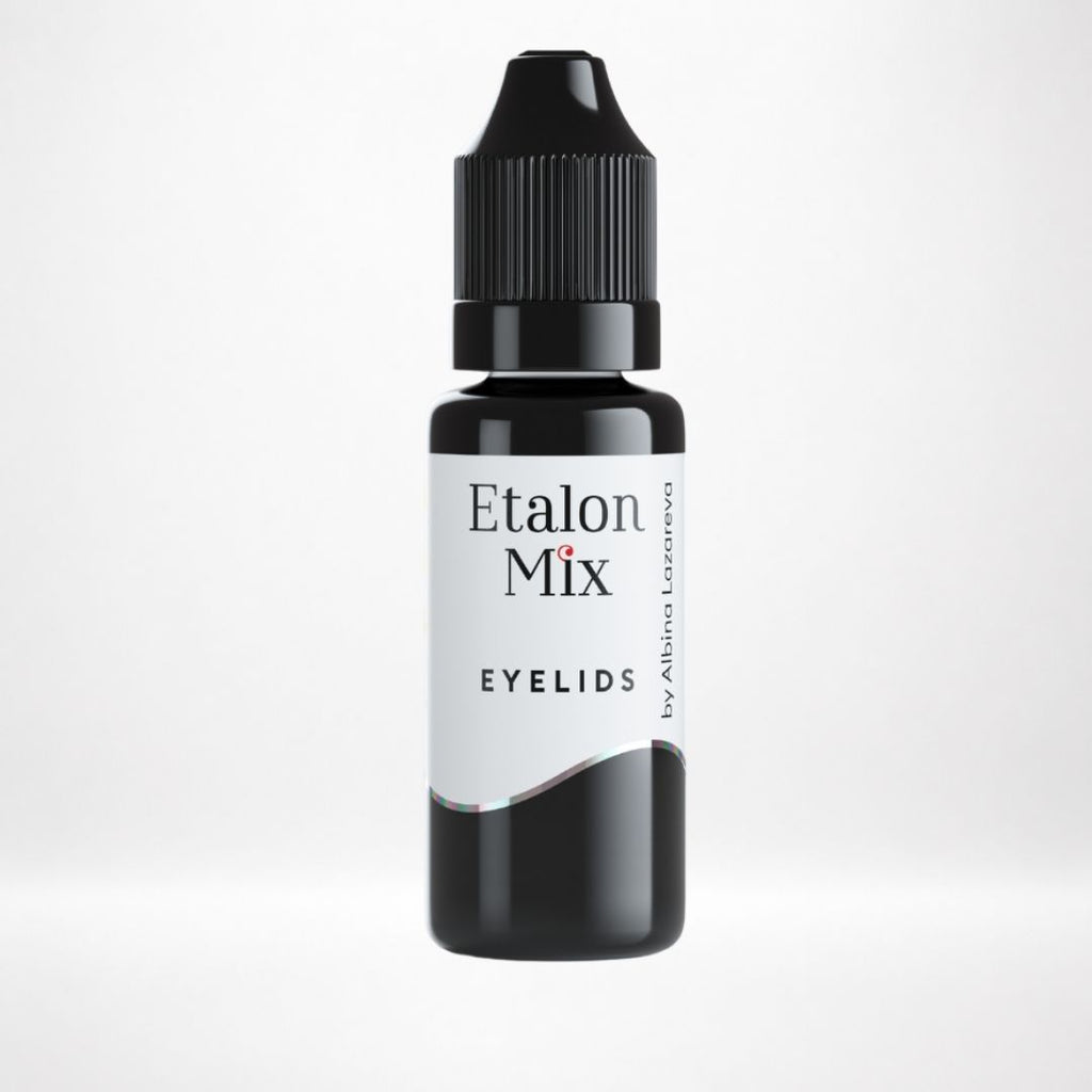 Frasco Etalon Mix Eyelids Black pigmento negro profundo para prácticas de eyeliner gráfico y líneas sobre materiales sintéticos