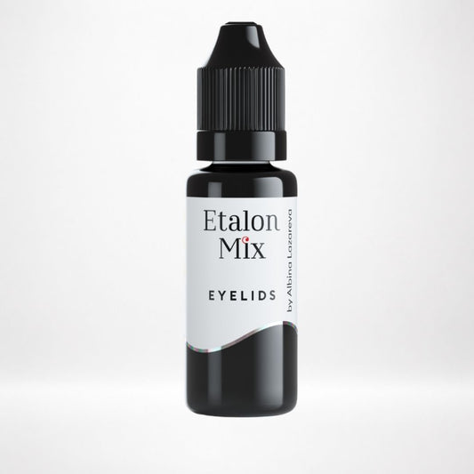Frasco Etalon Mix Eyelids Black pigmento negro profundo para prácticas de eyeliner gráfico y líneas sobre materiales sintéticos