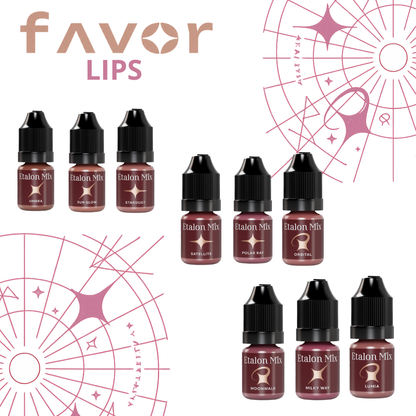 Carta de colores Etalon Mix Favor Lips con pigmentos orgánicos minerales e híbridos para mezclas profesionales de labios