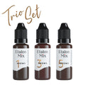 Etalon Mix Hybrid Line Magic Trio Set con pigmentos Hazelnut Nº1, Cognac Nº3 y Dark Chocolate Nº5 para micropigmentación profesional de cejas.