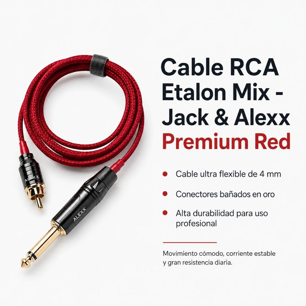 Cable RCA Etalon Mix Jack & Alexx Premium rojo para máquinas PMU con características técnicas