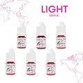 Etalon Mix Light Serie de Antonina Andrusenko con seis pigmentos minerales profesionales para micropigmentación de labios y creación de mezclas personalizadas.