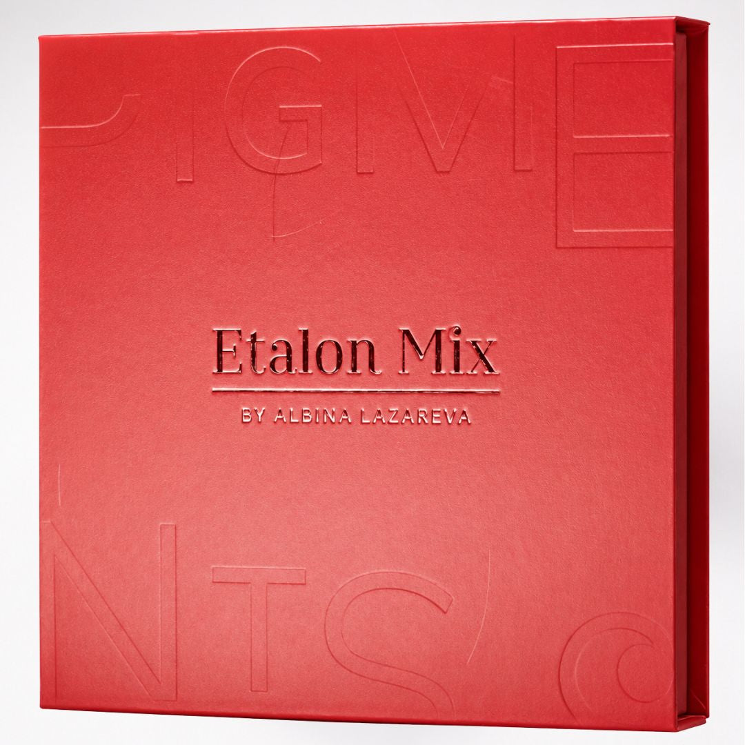 Packaging original cerrado del Etalon Mix Lips Mini Set con siete pigmentos PMU profesionales para labios de 5 ml