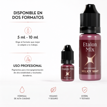 Pigmento PMU para labios Etalon Mix Milky Way disponible en formatos de 5 ml y 10 ml para uso profesional