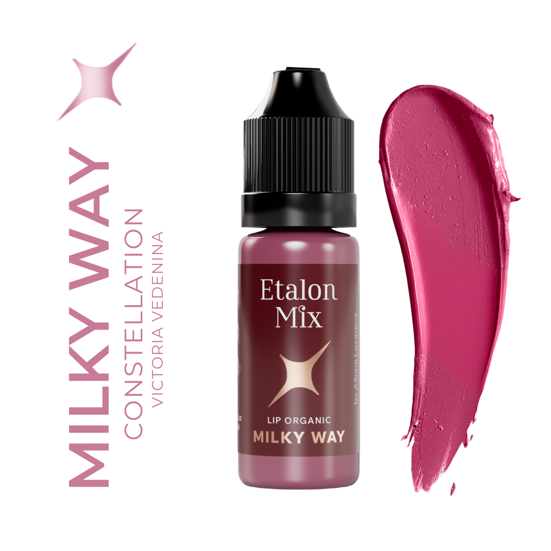 Etalon Mix Milky Way pigmento PMU orgánico violeta frío con muestra de color para aportar profundidad a mezclas de labios