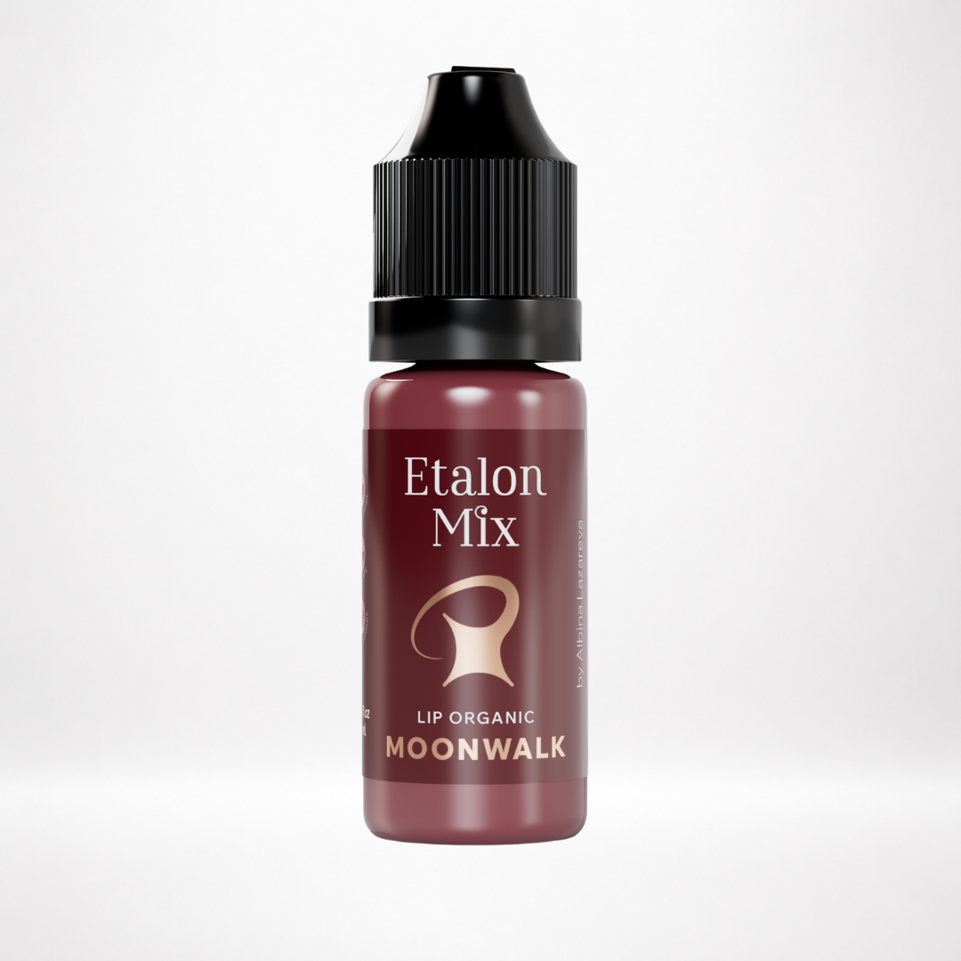 Pigmento orgánico PMU para labios Etalon Mix Moonwalk violeta malva oscuro frío en frasco profesional de 10 ml